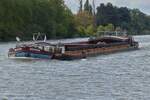 GMS POUCHET, ENI 01822613, L 80 m, B 9,50 m, 1500t, zu Tal auf dem Albertkanal nahe L�ttich.