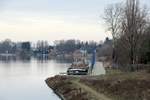 Blick auf die Liegestelle Neu-Fahrland / Nedlitz im Weißer See / UNTERE HAVEL-WASSERSTRASSE zu Tal am 17.01.2021. An der Liegestelle lag das GMS THERESE (04601650).