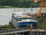GMS VATERLAND (04007010 , 80 x 8,20m) lag am 07.07.2020 bei der Hitzler Werft in Lauenburg/Elbe auf Helling.