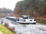 GMS WELS ENI 02313771,  MMSI 211573560 unterwegs im Elbe Lbeck Kanal bei Kanal-  Km 29,4 mit Kurs Lbeck-Herrenwyk...