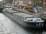GMS Zander (04012740 , 80 x 8,20m) am 07.04.2016 bei der Hitzler-Werft in Lauenburg/Elbe im Elbe-Lübeck-Kanal liegend.