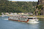 MS VISTA SERENITY (ENI:7001831) L.11m B.11m am 22.09.2020 auf dem Rhein in St.Goar Loreley zu Berg.