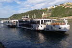 Flusskreuzfahrtschiff VIKING GERSEMI (ENI: 7002128) am Anleger in Koblenz. Aufnahmedatum: 14.08.2023.