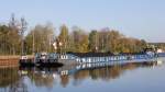 Schubboot Bizon - 0 - 148 am 20.10.12 gegen 14:20 Uhr auf dem Oder - Havel - Kanal bei Marienwerder. Bild 1
Das Boot gehört zu OT - Logistics Sczeczin
