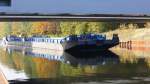 Schubboot Bizon - 0 - 140 am 20.10.12 gegen 13:45 Uhr auf dem Oder - Havel - Kanal bei Marienwerder. Bild 1
Das Boot gehört zu OT - Logistics Sczeczin