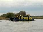 SB Birk.B. (05801510 , 21,65 x 8,19m) am 03.11.2014  Solo  auf der Elbe nördlich der Trogbrücke bei Hohenwarthe auf Talfahrt. 