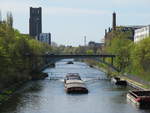 Blick auf den Teltowkanal in Berlin-Tempelhof am 17.04.2020 zu Tal.