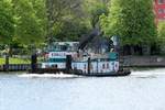 Schubboot Edwald (05602420 , 14,70 x 8,16m) am 26.04.2017 auf der Havel in Berlin-Spandau zu Berg.