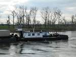 Schubboot Elbe 1 (32200687 , 27,22 x 8,79m) am 09.03.2020 bei Elster auf Elbe-Bergfahrt.