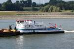 Schubboot Herkules VI (04031700 , 35 x 13m) am 09.07.2017 auf dem Rhein bei Rees auf Bergfahrt.