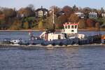 Schlepper und Schuber JOHANNES DALMANN (neu) (ENI 04812300) ; Eigner/Betreiber: HPA; Datum: 06.11.2025; Aufnahmeort: Elbe/Hafen Hamburg, Deutschland.