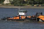 Schlepper und Schuber KARL HEINZ (ENI 02307020); Eigner/Betreiber: Meyrose; Datum: 24.09.2025; Aufnahmeort: Elbe/Hafen Hamburg, Deutschland.