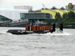 SB / Schlepper Moorburg (05105240) am 03.07.2014 auf der Norderelbe im Hafen HH zu Tal.