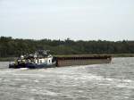 Schubboot Orion II, ex Sch 2614 der DBR AG, bei Kinnbackenhagen auf dem Wege nach Stralsund.
