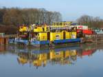 Schubboot Dagobert  ENI 056004440 - L 14m - B 8.20m - Tg 1.03m - PS 2 X 95-SKL./ Gemeldet in Berlin/D. Am Bockholter Hafen im DEK 14.12.2009.