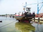 Schubboot 2434 auf der Absenkanlage der Volkswerft Stralsund am 14.08.08.