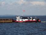 Schubboot Odra-Lloyd 3( ex Schubboot 2612 der Binnenreederei) aus Stettin. Hier in Hhe Palmer Ort auf dem Weg nach Stralsund. Im Hintergrund die Insel Rgen.Bild vom 18.08.2007.