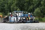 Schubboot SCH 2328 , 5602400 , 14 x 8,16 , schiebt am 17.08.2013 den SL Feierfoerde a.d.