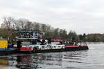 Schubboot  SCH 2640 (05604520 , 28,56 x 10,02m) am 28.11.2020 im  SACROW-PARETZER-KANAL / UNTERE-WAVEL-WASSERSTRASSE  Höhe Nedlitz auf Bergfahrt.