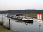 Das TMS Dresden II fhrt am 20.03.2011 v.d. Elbe kommend in den ESK (Elbe-Seitenkanal) mit Fahrtrichtung Lneburg ein. 