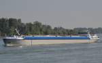 TMS  FRANKEN, ein Binnentankschiff, Heimathafen Schollbrunn, bei Rdesheim auf dem Rhein am 28.09.2013.