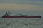 Chemikalientanker PURPLE RAY auf der Westerschelde nahe Vlissingen unterwegs.