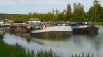 Hier GMS Ariadne und TMS Wiki bei der Sonntagsruhe im Oberwasser der Schleuse Bevergern am 23.05.10.