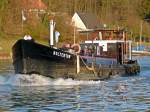 TMS Boltentor - 05400300 - Bunkerboot in Bergeshvede- Bj 1907. Hier mit voller Fahrt gegen die Bevergerner Abendsonne am 20.03.2011.