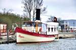 zum Imbiss lädt das ehemalige Dampfschiff Pomeria im Greifswalder Museumshafen ein, 14.04.2010