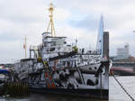 Die HMS President (1918), ehemals HMS Saxifrage Februar 2015 in London entdeckt.