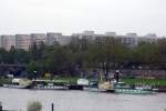 2013-05-04 - Dampfschiffe  Krippen  und  Diesbar  haben zur Nachtruhe in Dresden festgemacht.