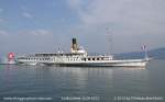 Die La Suisse am 12. August 2012 auf dem Lac Leman kurz vor dem Anlegen in Le Bouveret, Bild von Christian Brechbhl. 