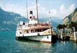 Flelen - August 2001 - Das Schiff ist aus Luzern angekommen und wird in Flelen bernachten - 08/2001 - Foto: J.J.