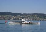 Raddampfer  Stadt Rapperswil  bei Rundfahrten auf dem Zrichsee am 26.07.07 bei Wdenswil.