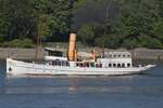 Dampfschiff SCHAARH�RN (IMO 5010323) ; Eigner/Betreiber: Hafen Museum Hamburg; Datum: 08.05.2026; Aufnahmeort: Elbe/Hafen Hamburg, Deutschland.  Das Bild entstand anl�sslich der Einlaufparade zum 837. Hafengeburtstag.