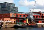 OLDTIMER-Dampfeisbrecher Elbe aus Hamburg, zur Visite im Lbecker Hansahafen bei den MEDIA-DOCKS am Behnkai...