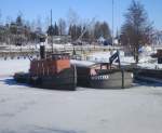 Die MS  Flink  liegt im Mustalahti-Hafen im Nsijrvi. Tampere 03.04.2013