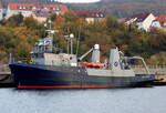 Das 31m lange Fishing Support Schiff ARNE TISELIUS am 21.10.22 in Sassnitz