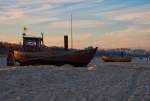 Fischerboote am Strand von Ahlbeck.