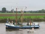 Ein  Aalschokker  auf einem Nebenarm der Weser am 30.