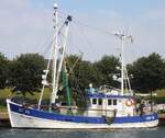 Fischereifahzeug („Fischkutter“) SD 34 / KEEN TIED; Datum: 25.07.2026; Aufnahmeort: Nordsee/Hafen B�sum, Deutschland.