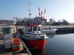 Fischerboot  THI-35,am 28.Februar 2016,im Heimathafen Thiessow.