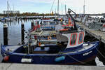 Im Fischereihafen von Travemünde hatte im November 2025 u.a. auch das Fischereiboot TRA 106  HAIN  festgemacht.