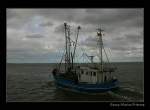 Fischkutter  Neptun  (WRE 9/Wremen) hat gerade den Hafen von Neuharlingersiel verlassen - Ostfriesland August 2009