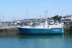 Das Fischerboot  CORTO MALTESE II , MMSI 228840000, am 15.09.2019 im Hafen von Herbaudiere auf der Insel Noirmoutier.