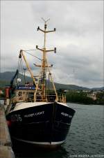 Das Fischerboot  Pilgrim Light  (IRL000I11065) WD 136, Lnge 22,55 m im Hafen von Castletownbere, Irland Co.