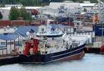 Der 72m lange Fisch Trawler MARGRET EA 710 am 15.06.19 in Akureyri