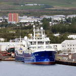 Das 81m lange Fischereifahrzeug VENUS NS 150 am 15.06.19 Akureyri 