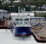 Das 81m lange Fischereifahrzeug VENUS NS 150 am 15.06.19 Akureyri