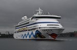 AIDAaura läuft am 16.7.2016 aus Kiel zu einer 14tägigen Norwegen-Kreuzfahrt aus.